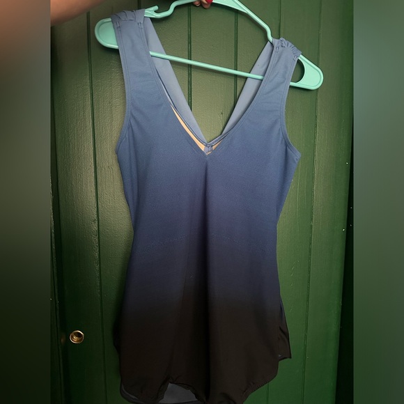 Blue ombré Lands End bathing suit. - Picture 2 of 6